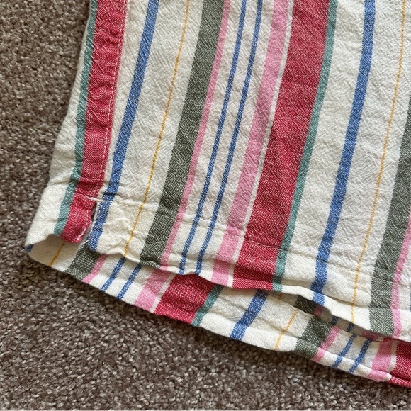 Old Navy Mid Rise Everyday Linen Blend Multicolor Stripes Women's Size 14 Summer - Picture 7 of 16